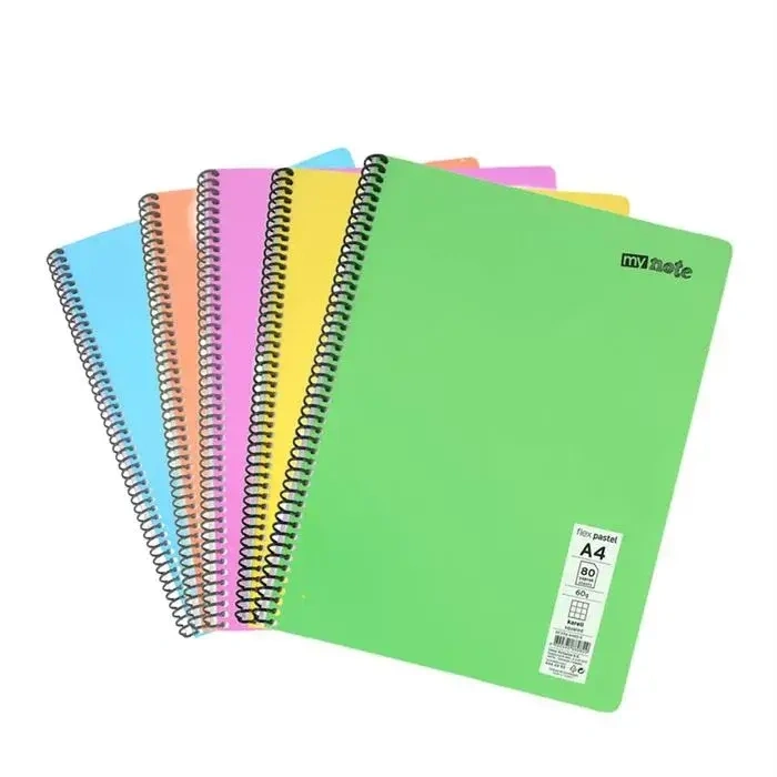 Umur Mynote Çizgili Defter 40 Yp A4 Flex Pastel Kapak Spiralli