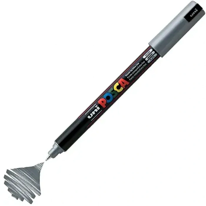 Uniball Posca 1M Markör 0.7 mm Gümüş