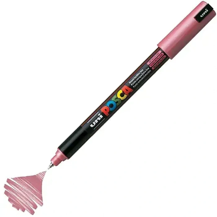 Uniball Posca 1M Markör 0.7 mm Metalik Kırmızı