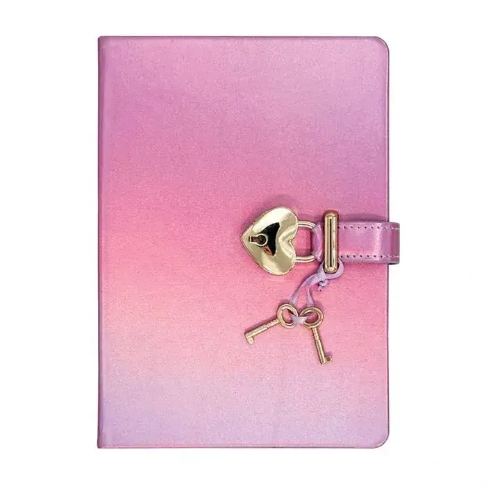 Victorias Journals Hush Hush Pastel Mor Kalp Kilitli Çizgili 160 Yp 13x18