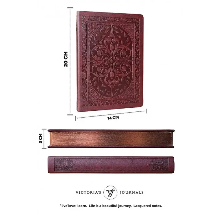 Victorias Journals Vintage Old Book Defter Çizgili 14x20 cm 160 Yp Kahverengi
