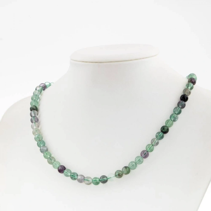 Yeşil Florit 6 mm Dizi Doğal Taş Kolye