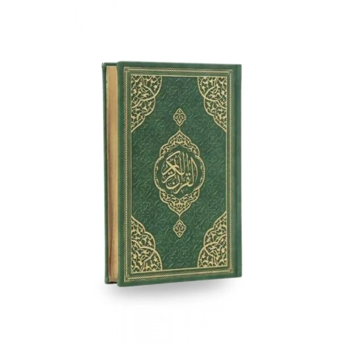 Yeşil Orta Boy Kuranı Kerim Kenar Yaldızlı Deri Cilt