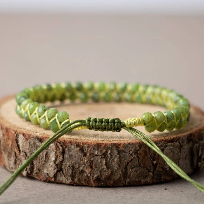 Yeşim 3-4mm Çift Sıra Doğal Taş Bileklik