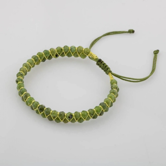 Yeşim 3-4mm Çift Sıra Doğal Taş Bileklik