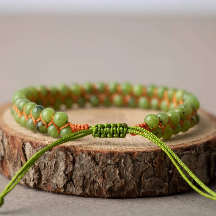 Yeşim 4mm Çift Sıra Doğal Taş Bileklik