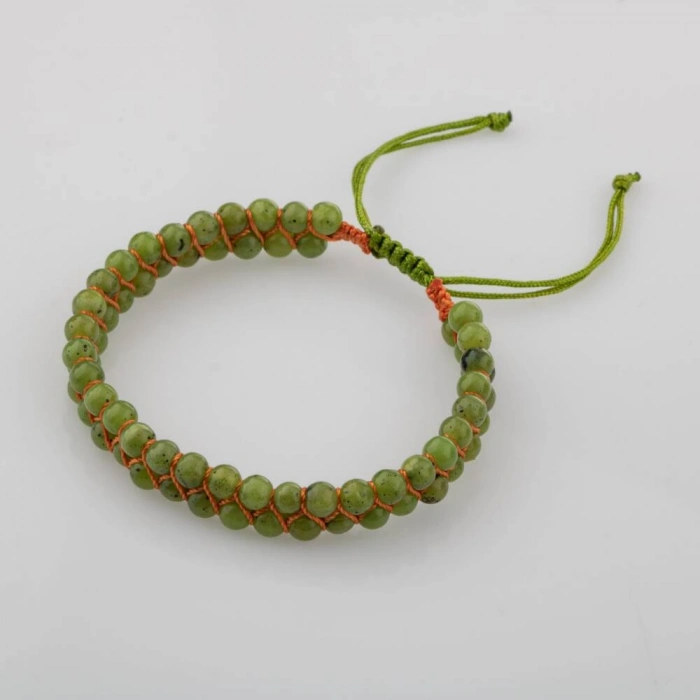 Yeşim 4mm Çift Sıra Doğal Taş Bileklik