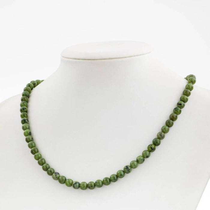 Yeşim 6 mm Dizi Doğal Taş Kolye