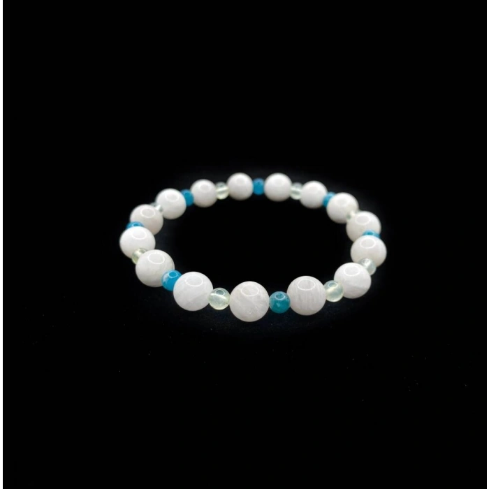 Zayıflama Açlık Bastırma Korkuları Azaltma Bilekliği - Ay Taşı - Prehnit - Apatit