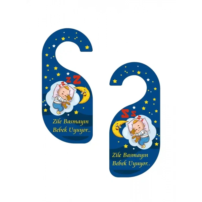 Zile Basmayın. Bebek Uyuyor Kapı Askısı Kapı Uyarı Levhası