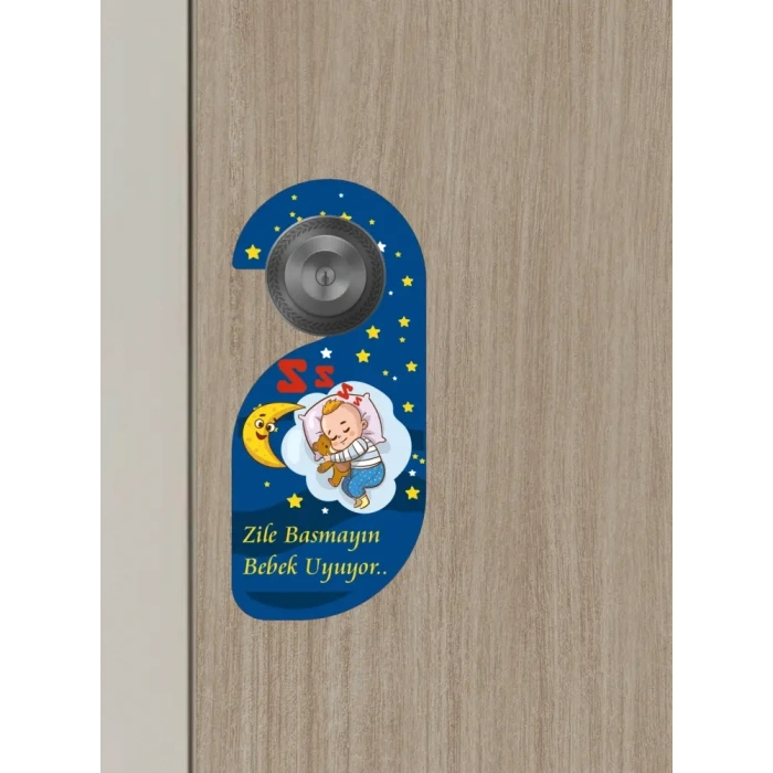 Zile Basmayın. Bebek uyuyor Kapı Askısı Kapı Uyarı Levhası