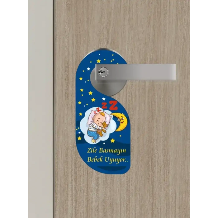 Zile Basmayın. Bebek Uyuyor Kapı Askısı Kapı Uyarı Levhası