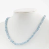 Akuamarin 6 mm Dizi Doğal Taş Kolye