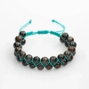 Azurit 8mm Çift Sıra Makrome Doğal Taş Bileklik
