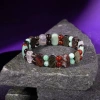 Başak Burcu Bileklik Amazonit, Bordo Granat Lal, Dumanlı Kuvars, Golden Obsidyen, Jasper, Kırmızı Akik, Pembe Kuvars, Yeşil Aventurin
