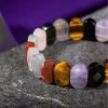 Başak Burcu Bileklik Ametist, Golden Obsidyen, Kaplan Gözü, Labradorit, Pembe Kuvars, Yosunlu Akik