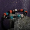Başak Burcu Bileklik Bordo Granat Lal, Dumanlı Kuvars, Golden Obsidyen, Jasper, Mavi Apatit, Siyah Göz Akik