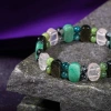 Boğa Burcu Bileklik Golden Obsidyen, Mavi Apatit, Pembe Kuvars, Rutilli Kuvars, Siyah Turmalin, Yeşil Aventurin, Yeşim