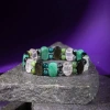 Boğa Burcu Bileklik Golden Obsidyen, Mavi Apatit, Pembe Kuvars, Rutilli Kuvars, Siyah Turmalin, Yeşil Aventurin, Yeşim