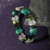 Boğa Burcu Bileklik Golden Obsidyen, Mavi Apatit, Pembe Kuvars, Rutilli Kuvars, Siyah Turmalin, Yeşil Aventurin, Yeşim