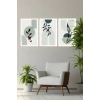 Canvas Çiçek Üçlü Mdf Tablo