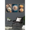 Çiçek 3d 3lü Mdf Tablo