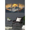 Dağ Manzara Üçlü Mdf Tablo
