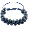 Dumortierit 8mm Çift Sıra Makrome Doğal Taş Bileklik