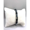 Erkek Bilekliği Karlı Obsidyen - Hematit - Lav Taşı Doğal Taş Hakiki Orijinal Sertifikalı Bileklik