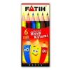 Fatih Karton Kutu Kuru Boya Kalemi 6 Renk Yarım Boy