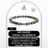 Gri Jasper 6mm Doğal Taş Bileklik