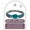 Hakiki Doğal Sertifikalı Zümrüt - Yakut - Turkuaz (Firuze) Doğal Taş Misinalı Bileklik Fasetli 6mm