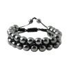 Hematit 8mm Çift Sıra Makrome Doğal Taş Bileklik