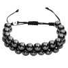 Hematit 8mm Çift Sıra Makrome Doğal Taş Bileklik