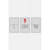 I love you 3lü Mdf Tablo
