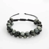 Kedi Gözü 8mm Çift Sıra Makrome Doğal Taş Bileklik