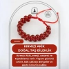Kırmızı Akik 8mm Çift Sıra Makrome Doğal Taş Bileklik