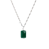 Malakit Doğal Taş Gümüş Zincir Kolye