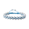 Mavi Akik 8mm Çift Sıra Makrome Doğal Taş Bileklik