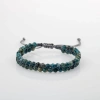 Mavi Apatit 3-4mm Çift Sıra Doğal Taş Bileklik