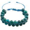 Mavi Apatit 8mm Çift Sıra Makrome Doğal Taş Bileklik