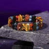 Oğlak Burcu Bileklik Dumanlı Kuvars, Dumortierit, Golden Obsidyen, Jasper, Kaplan Gözü, Kırmızı Akik