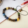 Öğrenci Doğal Taş Bileklik-Karlı Obsidyen-Lapis-Kaplan Gözü-Dumanlı Kuvars-Sodalit-Kalsit-Yeşim