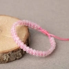 Pembe Kuvars (Gül Kuvars) 3-4mm Çift Sıra Doğal Taş Bileklik