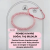 Pembe Kuvars (Gül Kuvars) 3-4mm Çift Sıra Doğal Taş Bileklik