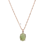 Prehnit Doğal Taş Rose Gümüş Oval Kolye
