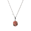 Rodokrozit Doğal Taş Gümüş Zincir Kolye