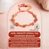 Sertifikalı Akik, Hematit Doğal Taş Makrome Bileklik (SK:236)