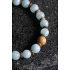 Sertifikalı Akuamarin, Odun Jasper Doğal Taş Bileklik (SK:168)
