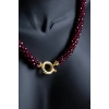 Sertifikalı El İşçiliği Örme Lal (Granat) Gümüş Kapama Kolye (SK:085)